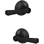 Schlage Custom Rivington Single Cylinder Keyed Entry Door Lever Set with Georgian Trim Aged Bronze