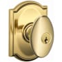 Schlage Siena Keyed Entry Single Cylinder Door Knob Set with Decorative Camelot Trim Polished Brass