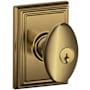 Schlage Siena Keyed Entry Single Cylinder Door Knob Set with Decorative Addison Trim Antique Brass