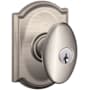 Schlage Siena Keyed Entry Single Cylinder Door Knob Set with Decorative Camelot Trim Satin Nickel