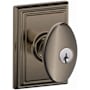 Schlage Siena Keyed Entry Single Cylinder Door Knob Set with Decorative Addison Trim Antique Pewter