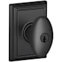 Schlage Siena Keyed Entry Single Cylinder Door Knob Set with Decorative Addison Trim Matte Black