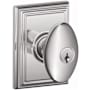 Schlage Siena Keyed Entry Single Cylinder Door Knob Set with Decorative Addison Trim Bright Chrome
