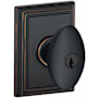 Schlage Siena Keyed Entry Single Cylinder Door Knob Set with Decorative Addison Trim Aged Bronze