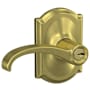 Schlage Custom Whitney Single Cylinder Keyed Entry Door Lever Set with Camelot Trim Satin Brass