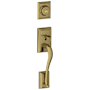 Schlage Addison Single Cylinder Exterior Entrance Handleset from the F-Series Antique Brass