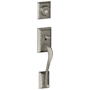 Schlage Addison Single Cylinder Exterior Entrance Handleset from the F-Series Distressed Nickel