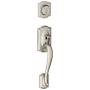 Schlage Camelot Single Cylinder Exterior Entrance Handleset from the F-Series Satin Nickel