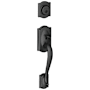 Schlage Camelot Single Cylinder Exterior Entrance Handleset from the F-Series Matte Black