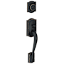 Schlage Camelot Single Cylinder Exterior Entrance Handleset from the F-Series Aged Bronze