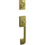 Schlage Century Single Cylinder Exterior Entrance Handleset from the F-Series Satin Brass