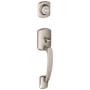 Schlage Greenwich Single Cylinder Keyed Entry Handleset from the F-Series - Exterior Only Satin Nickel