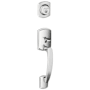 Schlage Greenwich Single Cylinder Keyed Entry Handleset from the F-Series - Exterior Only Bright Chrome