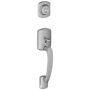 Schlage Greenwich Single Cylinder Keyed Entry Handleset from the F-Series - Exterior Only Satin Chrome