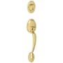 Schlage Plymouth Single Cylinder Exterior Entrance Handleset from the F-Series Lifetime Polished Brass