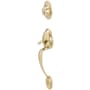 Schlage Plymouth Single Cylinder Exterior Entrance Handleset from the F-Series Polished Brass