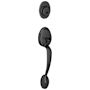 Schlage Plymouth Single Cylinder Exterior Entrance Handleset from the F-Series Matte Black