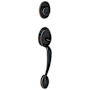 Schlage Plymouth Single Cylinder Exterior Entrance Handleset from the F-Series Aged Bronze