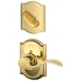 Schlage Accent Left Handed Single Cylinder Interior Pack with Decorative Camelot Trim - Exterior Handleset Sold Separately Polished Brass