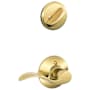 Schlage Accent Right Handed Single Cylinder Interior Pack - Exterior Handleset Sold Separately Polished Brass