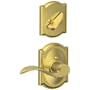 Schlage Accent Right Handed Single Cylinder Interior Pack with Decorative Camelot Trim - Exterior Handleset Sold Separately Satin Brass