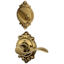 Schlage Accent Left Handed Single Cylinder Interior Pack with Decorative Brookshire Trim - Exterior Handleset Sold Separately Antique Brass