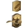 Schlage Accent Right Handed Single Cylinder Interior Pack with Decorative Camelot Trim - Exterior Handleset Sold Separately Antique Brass
