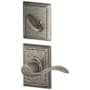 Schlage Accent Left Handed Single Cylinder Interior Pack with Decorative Addison Trim - Exterior Handleset Sold Separately Distressed Nickel