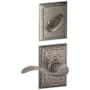 Schlage Accent Right Handed Single Cylinder Interior Pack with Decorative Addison Trim - Exterior Handleset Sold Separately Distressed Nickel