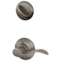 Schlage Accent Left Handed Single Cylinder Interior Pack - Exterior Handleset Sold Separately Distressed Nickel