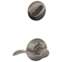 Schlage Accent Right Handed Single Cylinder Interior Pack - Exterior Handleset Sold Separately Distressed Nickel