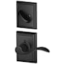 Schlage Accent Left Handed Single Cylinder Interior Pack with Decorative Addison Trim - Exterior Handleset Sold Separately Matte Black