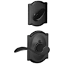 Schlage Accent Right Handed Single Cylinder Interior Pack with Decorative Camelot Trim - Exterior Handleset Sold Separately Matte Black