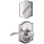 Schlage Accent Right Handed Single Cylinder Interior Pack with Decorative Camelot Trim - Exterior Handleset Sold Separately Bright Chrome