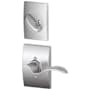 Schlage Accent Left Handed Single Cylinder Interior Pack with Decorative Century Trim - Exterior Handleset Sold Separately Satin Chrome