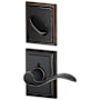 Schlage Accent Left Handed Single Cylinder Interior Pack with Decorative Addison Trim - Exterior Handleset Sold Separately Aged Bronze