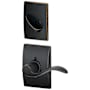 Schlage Accent Left Handed Single Cylinder Interior Pack with Decorative Century Trim - Exterior Handleset Sold Separately Aged Bronze