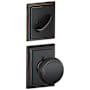 Schlage Andover Single Cylinder Interior Pack with Decorative Addison Trim - Exterior Handleset Sold Separately Aged Bronze