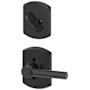 Schlage Broadway Single Cylinder Interior Pack with Decorative Greenwich Trim - Exterior Handleset Sold Separately Matte Black
