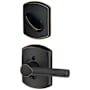 Schlage Broadway Single Cylinder Interior Pack with Decorative Greenwich Trim - Exterior Handleset Sold Separately Aged Bronze