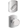 Schlage Bowery Single Cylinder Interior Pack with Decorative Greenwich Trim - Exterior Handleset Sold Separately Bright Chrome