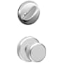Schlage Bowery Single Cylinder Interior Pack Knob Set with Deadbolt Trim and Decorative Greyson Rose - Exterior Handleset Sold Separately Bright Chrome