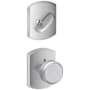 Schlage Bowery Single Cylinder Interior Pack with Decorative Greenwich Trim - Exterior Handleset Sold Separately Satin Chrome