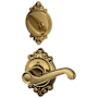 Schlage Flair Left Handed Single Cylinder Interior Pack with Decorative Brookshire Trim - Exterior Handleset Sold Separately Antique Brass