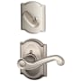 Schlage Flair Left Handed Single Cylinder Interior Pack with Decorative Camelot Trim - Exterior Handleset Sold Separately Satin Nickel