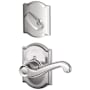 Schlage Flair Left Handed Single Cylinder Interior Pack with Decorative Camelot Trim - Exterior Handleset Sold Separately Bright Chrome