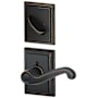 Schlage Flair Left Handed Single Cylinder Interior Pack with Decorative Addison Trim - Exterior Handleset Sold Separately Aged Bronze