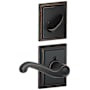 Schlage Flair Right Handed Single Cylinder Interior Pack with Decorative Addison Trim - Exterior Handleset Sold Separately Aged Bronze