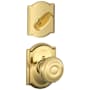 Schlage Georgian Single Cylinder Interior Pack with Decorative Camelot Trim - Exterior Handleset Sold Separately Polished Brass