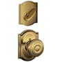 Schlage Georgian Single Cylinder Interior Pack with Decorative Camelot Trim - Exterior Handleset Sold Separately Antique Brass
